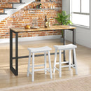 Set of 2 24 Inch Counter Height Stools with Solid Wood Legs