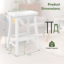 Set of 2 24 Inch Counter Height Stools with Solid Wood Legs