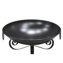 24 Inch Heavy-Duty Metal Fire Pit Bowl Outdoor Wood-Burning Firepit with Handles