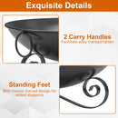 24 Inch Heavy-Duty Metal Fire Pit Bowl Outdoor Wood-Burning Firepit with Handles