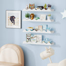 Wall-Mounted Picture Ledge Shelf Set of 4 - 24 Inch White