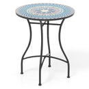 24 Inch Patio Bistro Table with Ceramic Tile Tabletop
