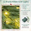 24 Inch Pre-lit Christmas Wreath with 108 Branch Tips and 35 Warm White LED Lights for Wall Window
