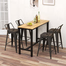 24 Inch Set of 4 Cafe Side Chairs with Rubber Feet and Removable Back