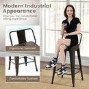 24 Inch Set of 4 Cafe Side Chairs with Rubber Feet and Removable Back