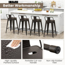 24 Inch Set of 4 Cafe Side Chairs with Rubber Feet and Removable Back