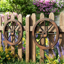 24 Inch Set of 4 Decorative Wooden Wagon Wheel Carbonized Solid Fir Wood