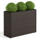 24 Inch Tall Raised Garden Bed All-Weather PE Rattan Wicker Flowerpot with Liner