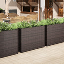24 Inch Tall Raised Garden Bed All-Weather PE Rattan Wicker Flowerpot with Liner