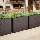 24 Inch Tall Raised Garden Bed All-Weather PE Rattan Wicker Flowerpot with Liner