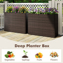 24 Inch Tall Raised Garden Bed All-Weather PE Rattan Wicker Flowerpot with Liner