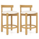 24 Inch Teddy Velvet Upholstered Counter Height Bar Stools with Backrests and Footrests