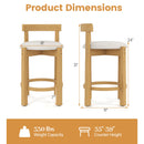 24 Inch Teddy Velvet Upholstered Counter Height Bar Stools with Backrests and Footrests