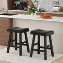 24 Inches Counter Height Stools Set of 2 with Footrest for Restaurant Cafe Pub-Black
