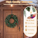 24‚Äù Pre-lit Christmas Wreath Front Door Artificial Xmas Wreath with 90 Frosted Branch Tips