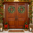 24‚Äù Pre-lit Christmas Wreath Set of 2 Front Door Artificial Xmas Wreath with 90 Frosted Branch Tips