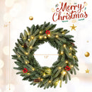 24‚Äù Pre-lit Christmas Wreath Set of 2 Front Door Artificial Xmas Wreath with 90 Frosted Branch Tips