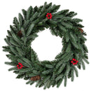 24‚Äù Pre-lit Christmas Wreath Set of 2 Front Door Artificial Xmas Wreath with 90 Frosted Branch Tips