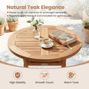 24" Round Teak Folding Bistro Table with Footrest