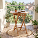 24" Round Teak Folding Bistro Table with Footrest