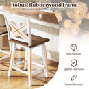 24" Rubberwood Swivel Barstools Set of 4 with Backrest and Large Seat