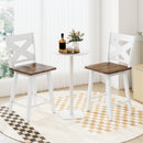 24" Rubberwood Swivel Barstools Set of 2 with Backrest and Large Seat