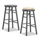 24" Swivel Bar Stools Set of 2 with Footrests