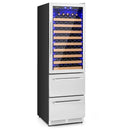 24 Inch Wine and Beverage Refrigerator with Independent Temperature Control-Sliver