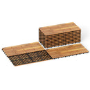 Acacia Wood Interlocking Deck Tiles - 12 Pieces, 24x12 Inch
