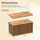 Acacia Wood Interlocking Deck Tiles 24x12 Inch - 48 Pack