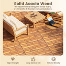 Acacia Wood Interlocking Deck Tiles 24x12 Inch - 48 Pack