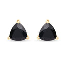 0.70 Carat Genuine Black Sapphire 14K Yellow Gold Earrings