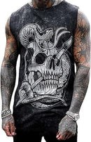 Men's Plus Size Sleeveless 3D Retro Print Vest