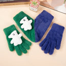 Fleece-lined, Windproof, Cute Cartoon Couple's Wool Gloves
