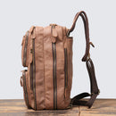 Men's Large Capacity Leather Travel Backpack