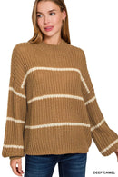 Zenana Oversize Striped Sweater
