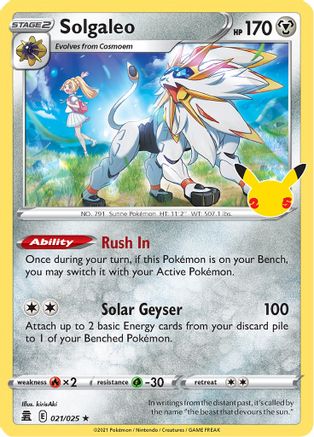 Solgaleo 021/025 - Celebrations Holofoil