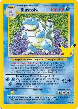 Blastoise 002/102 - Celebrations Classic Collection Holofoil