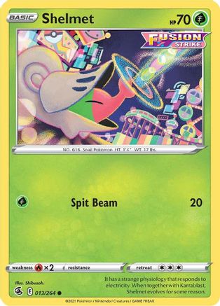Shelmet 013/264 - SWSH08 Fusion Strike Reverse Holofoil