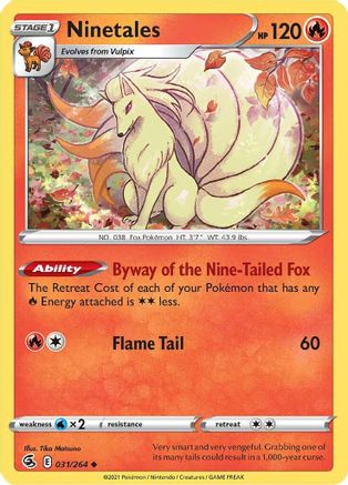 Ninetales 031/264 - SWSH08 Fusion Strike Reverse Holofoil