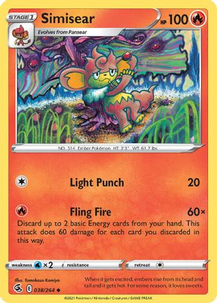 Simisear 038/264 - SWSH08 Fusion Strike
