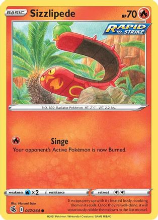 Sizzlipede 047/264 - SWSH08 Fusion Strike Reverse Holofoil
