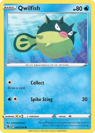 Qwilfish 060/264 - SWSH08 Fusion Strike Reverse Holofoil