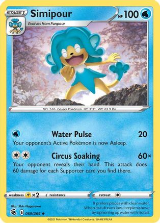 Simipour 069/264 - SWSH08 Fusion Strike Reverse Holofoil