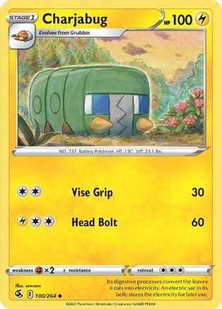 Charjabug 100/264 - SWSH08 Fusion Strike Reverse Holofoil