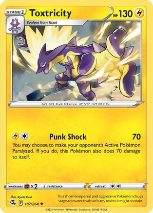 Toxtricity 107/264 - SWSH08 Fusion Strike Reverse Holofoil