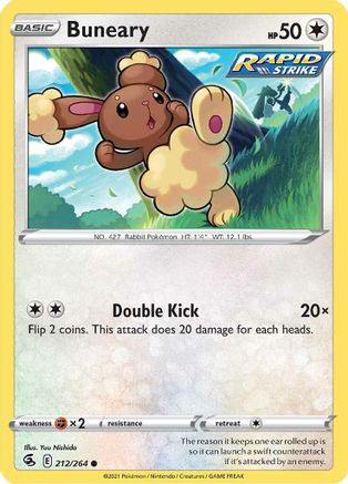 Buneary 212/264 - SWSH08 Fusion Strike Reverse Holofoil
