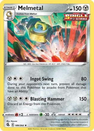 Melmetal 189/264 - SWSH08 Fusion Strike Holofoil