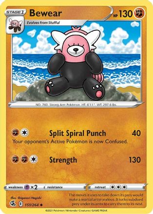 Bewear 151/264 - SWSH08 Fusion Strike Reverse Holofoil