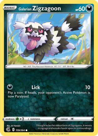 Galarian Zigzagoon 159/264 - SWSH08 Fusion Strike Reverse Holofoil